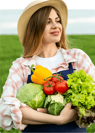 Farmer with vegetables